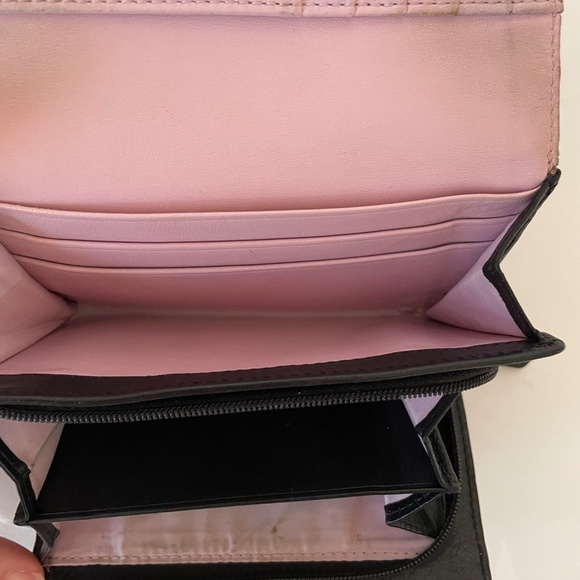 Coach Madison Op Art Signature Canvas Bifold Wallet Black Pink - Picture 10 of 16